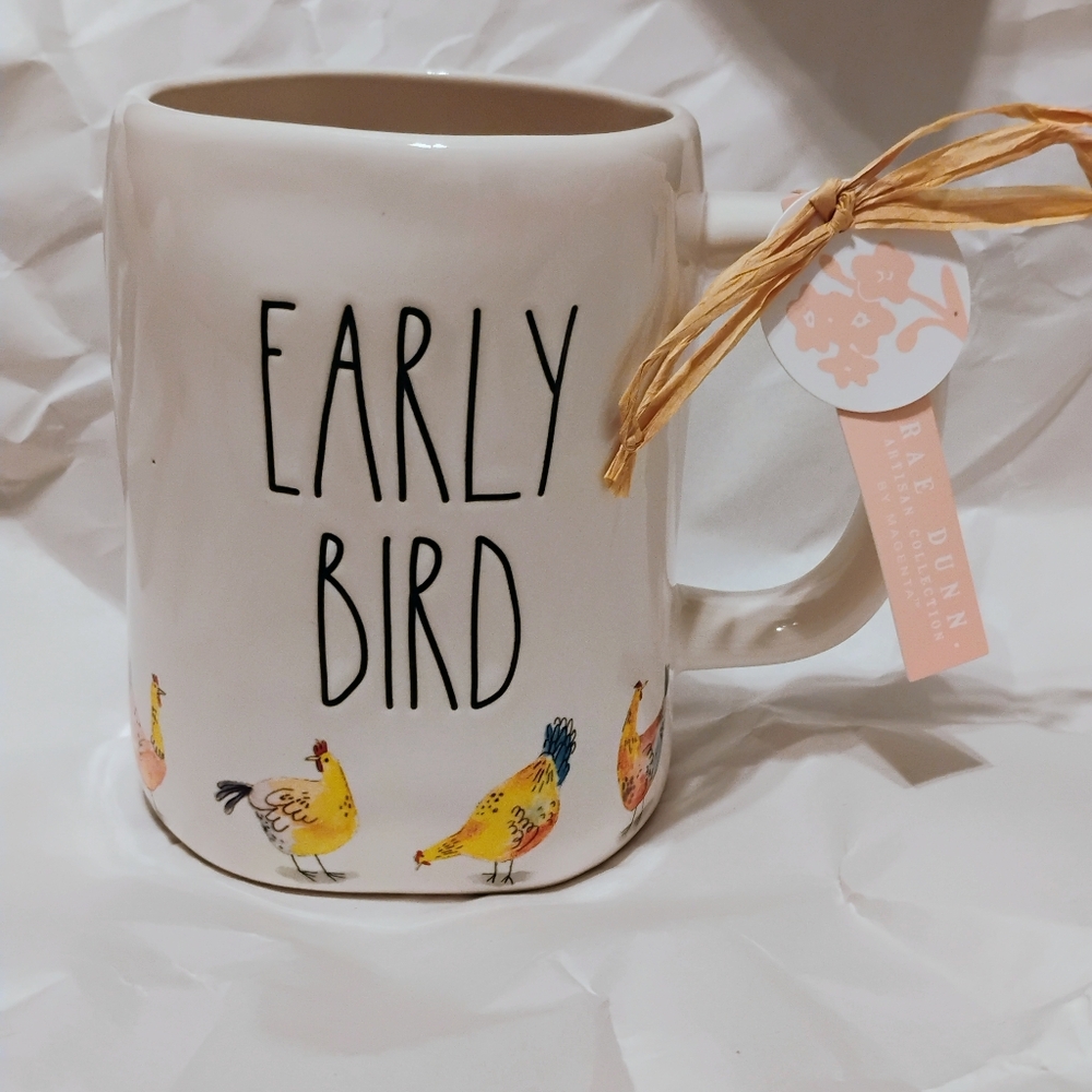 Rae Dunn Early Bird Mug - White with Colorful Accents